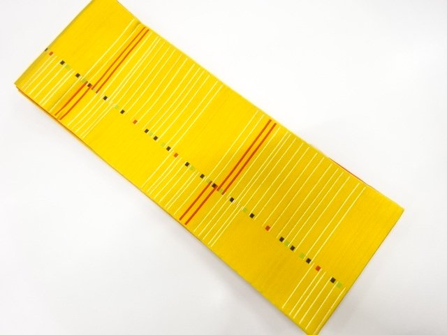JAPANESE HANHABA OBI / UNUSED / WOVEN ABSTRACT STRIPE